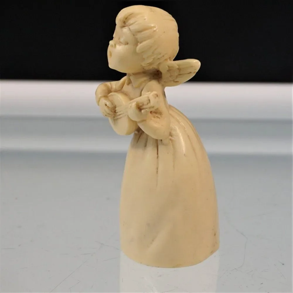 Vintage Musical Angel A Santini Classic Figure Made In Italy Sculpted Marble